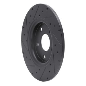 Chrysler Town & Country Brake Rotor (1) - Rear Right - R1 Concepts - Drilled & Slotted - Black - `12-`20